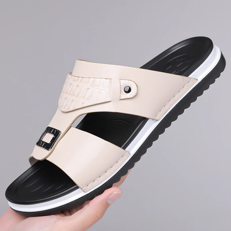 Men's Summer Comfortable Breathable Fashion Simple Slippers Outdoor Wear-Resistant Soft Bottom Casual Sandals-DH5306