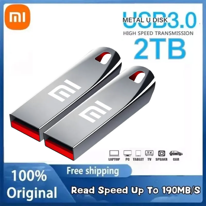 Xiaomi-unidad Flash USB de 1TB, Pendrive portátil de Metal de alta velocidad, adaptador de memoria Flash para PC, 3,0, 2TB