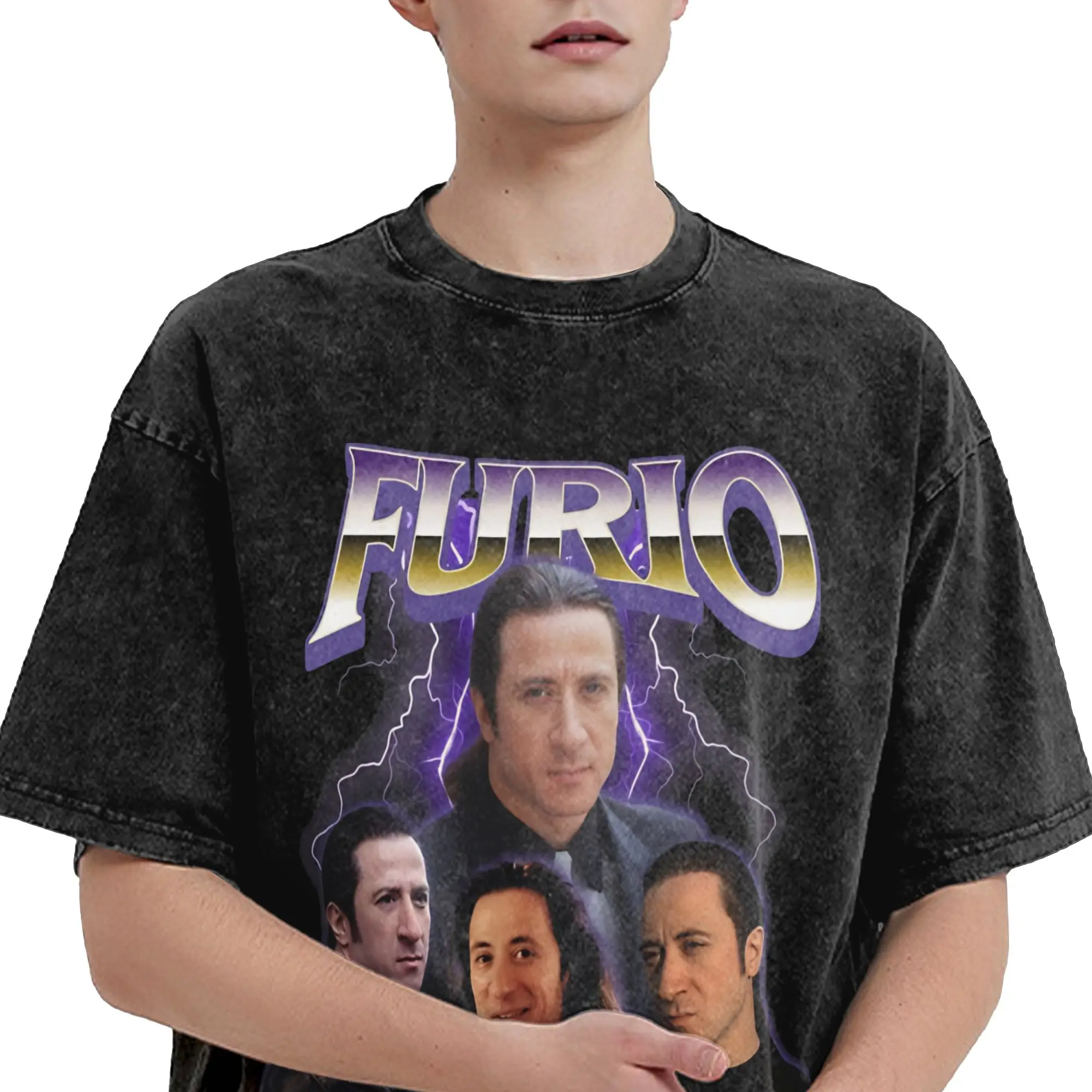 Man T Shirt The Sopranos Characters Washed T Shirts Harajuku Furio Beach Tees Streetwear Pattern Casual Clothes Dropshipping
