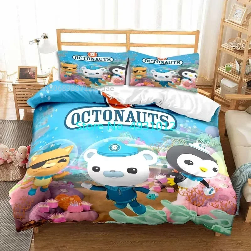 Anime The Octonauts Harajuku Home Decor Kind Beddengoed Set Kussensloop Beddengoed 3d Print Kids Boy Girl Quilt Dekbed Cover Cadeau