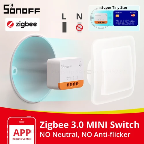 SONOFF ZBMINIL2 No requiere cable neutro Zigbee interruptor inteligente MINI soporte Control bidireccional aplicación eWeLink funciona para Google Home Alexa