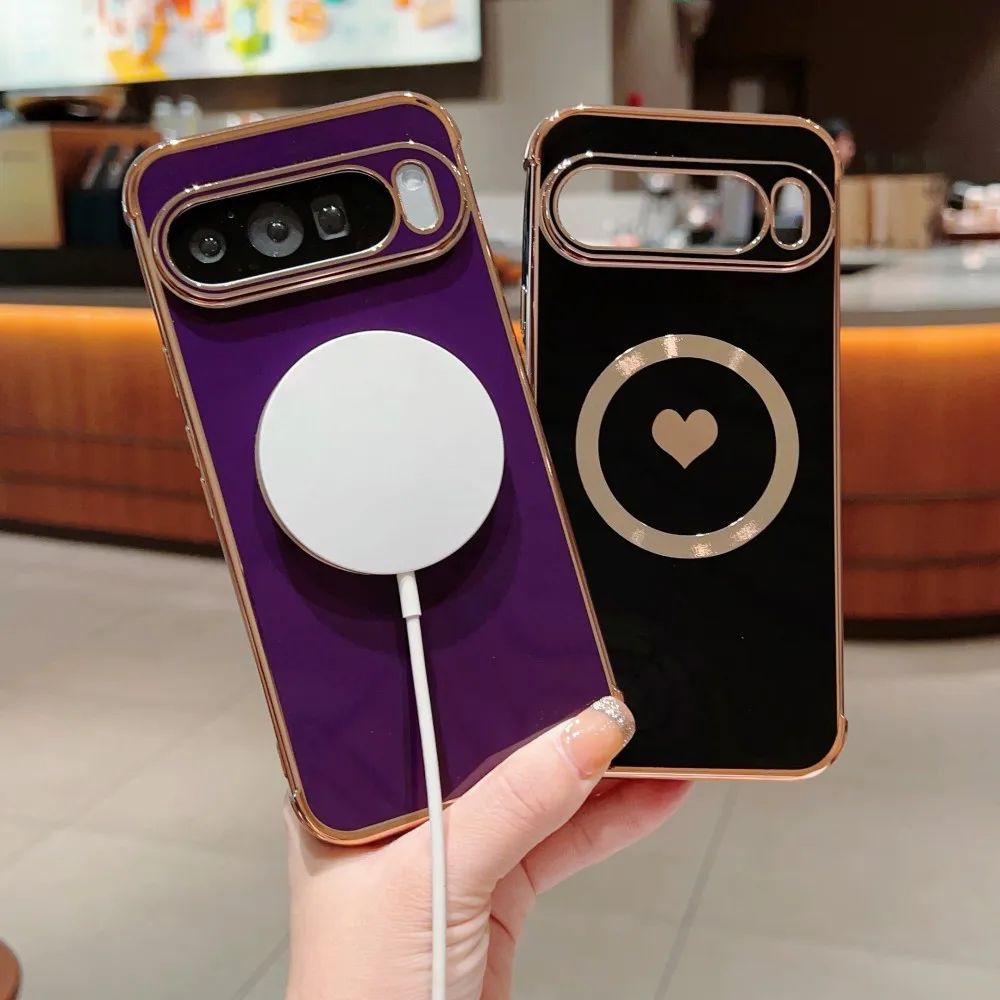 حافظة لهاتف جوجل بيكسل 10 9 برو XL 8 برو 8A 9A 7A 10Pro 9Pro XL غطاء على شكل قلب ممتص للصدمات