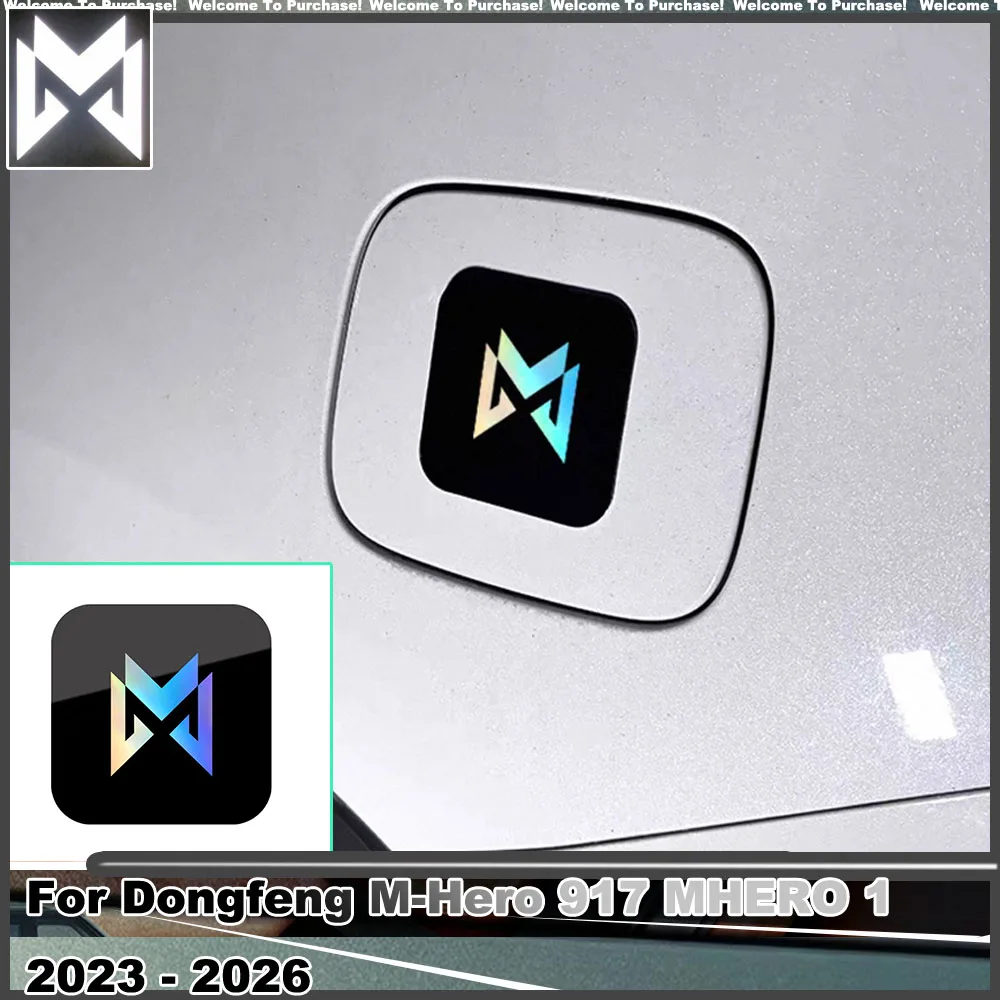 Fit for Dongfeng M-Hero 917 MHERO 1 2023 - 2026 Fuel Tank Cover Sticker Glass Luminous/Reflective M Logo Car Exterior Decor