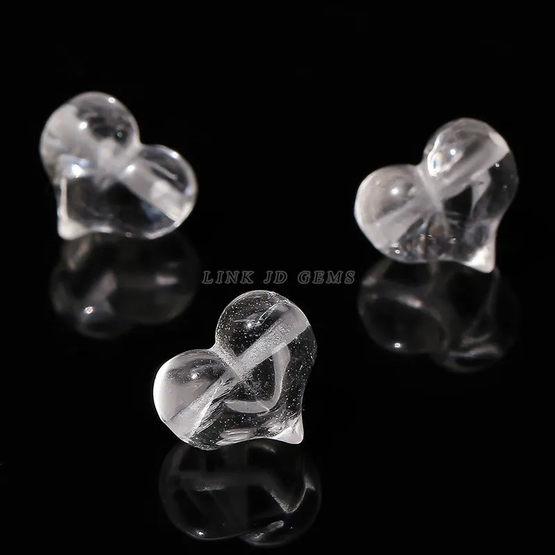 1 Pc Natural Rock Quartz Heart Shape Carved Bead White Crystal Pendant For Jewelry Making Diy Necklace Bracelet Accessory