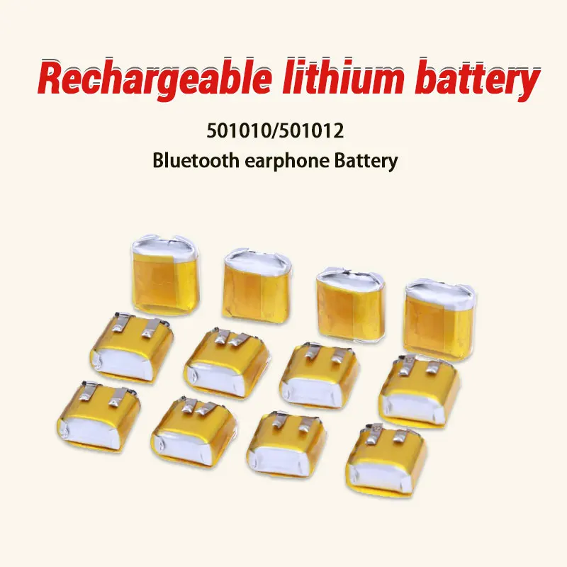 10–50 Stück Batterie 501010 501012   3,7 V 35 mAh Lipo-Lithium-Batterien für Bluetooth-Headset, LED-Leuchten, Schönheitsgeräte, wiederaufladbar