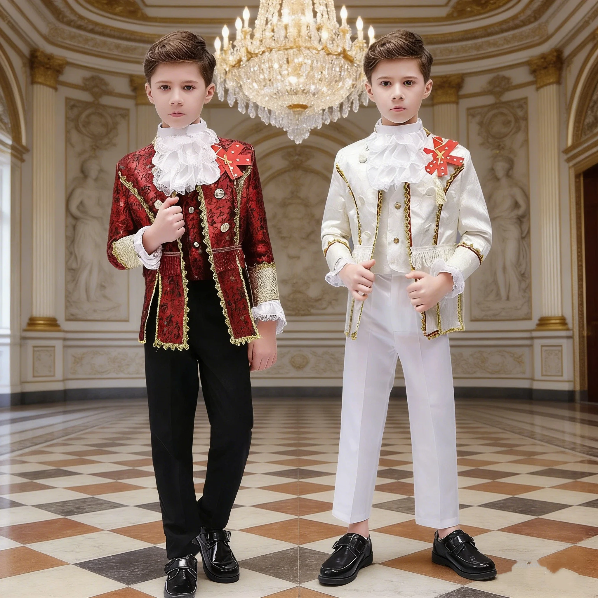 

Niños Retor Formal Set Victorian Prince King Costume Noble Retro Blazer Suits Court Jacket Halloween For Enfant Coat Royal 2026