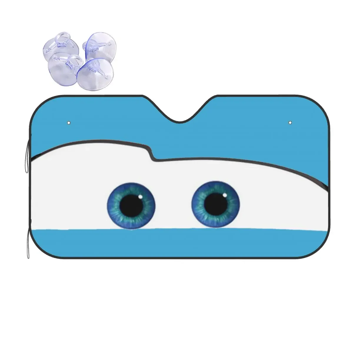 Lightning McQueen Eyes Creative Sunshade Windscreen 76x140cm Aluminium Foil Car Sunshade Front Window Cover