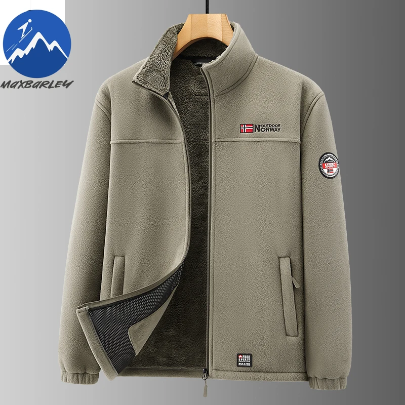 New Winter Men's Fleece Jacket Pockets Solid Color Casual Polar Jacket Cold-proof Warm Thickened Overcoat Plus Size Outwear 5xl