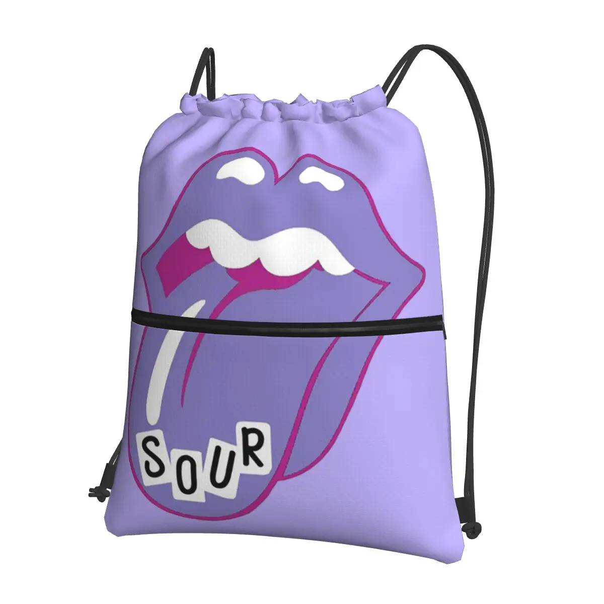 Sour Stickers Olivia Rodrigo Portable Backpacks Drawstring Bag Casual Drawstring Bundle Pocket Book Bags For Travel Man Woman