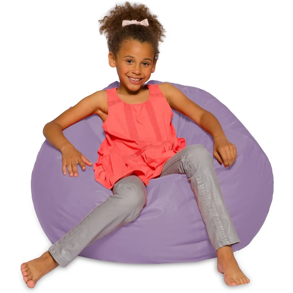 Bean Bag Chair for Kids, Teens, and Adults Includes Removable and Machine Washable Cover, Heather Lavender