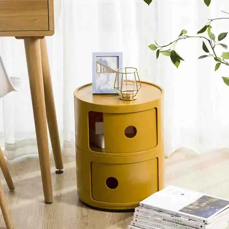 Bedside table round storage bedside small cabinet children's bedroom simple storage - view 3
