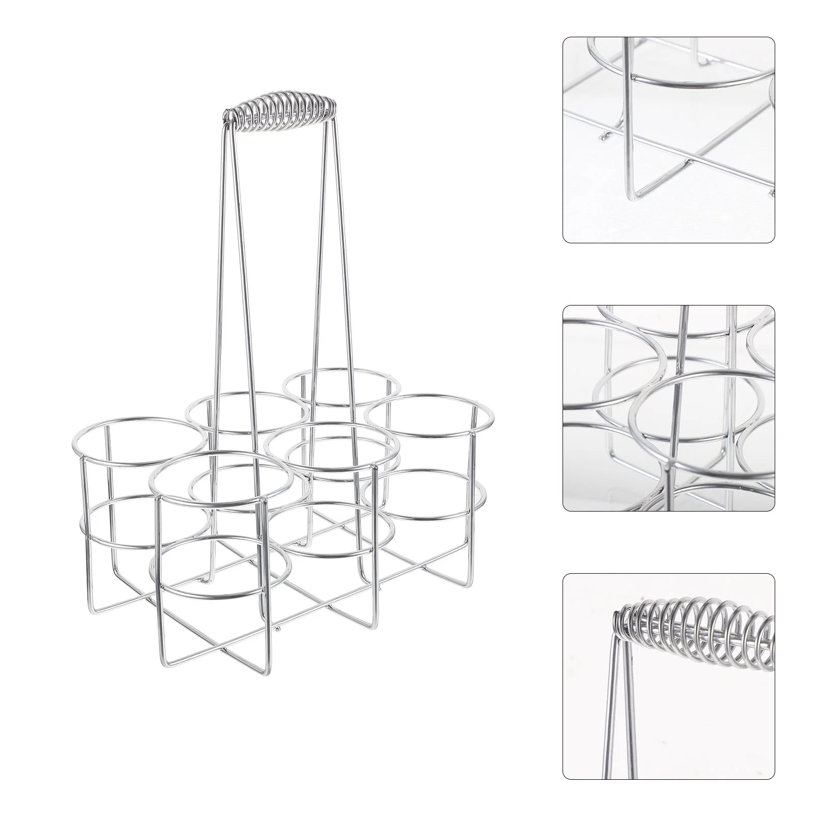 

6 Slots Metal Beer Can Holder Sturdy Iron Portable Design for Restaurant Bar Home Party KTV Storage Rack Individual Compartment