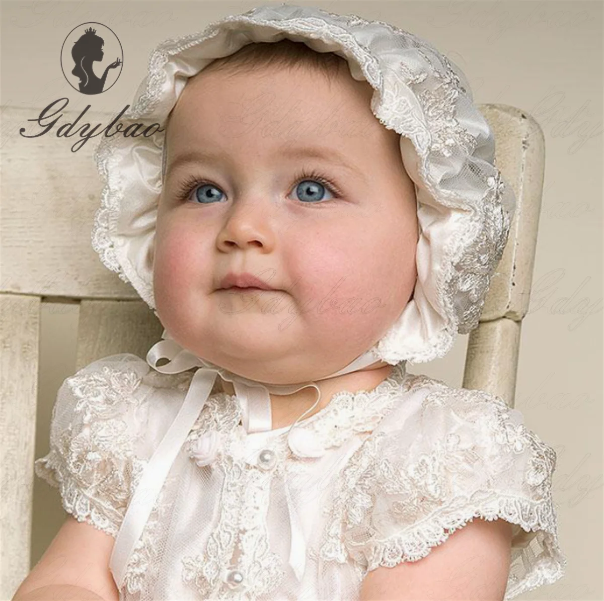 Baby Girl Dress Baptism Birthday Party Wedding Christening Infant Lace baptism Gown Handcrafted Dress + Cape + Hat