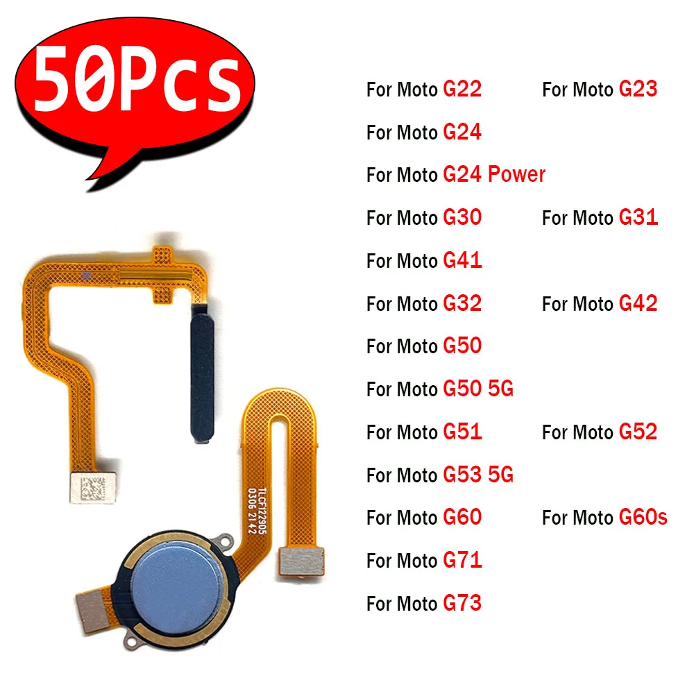 

50Pcs，Fingerprint Home Button Connection Flex Cable Ribbon For Moto G22 G23 G24 Power G30 G31 G41 G32 G42 G50 G50 G51 G53 5G G52