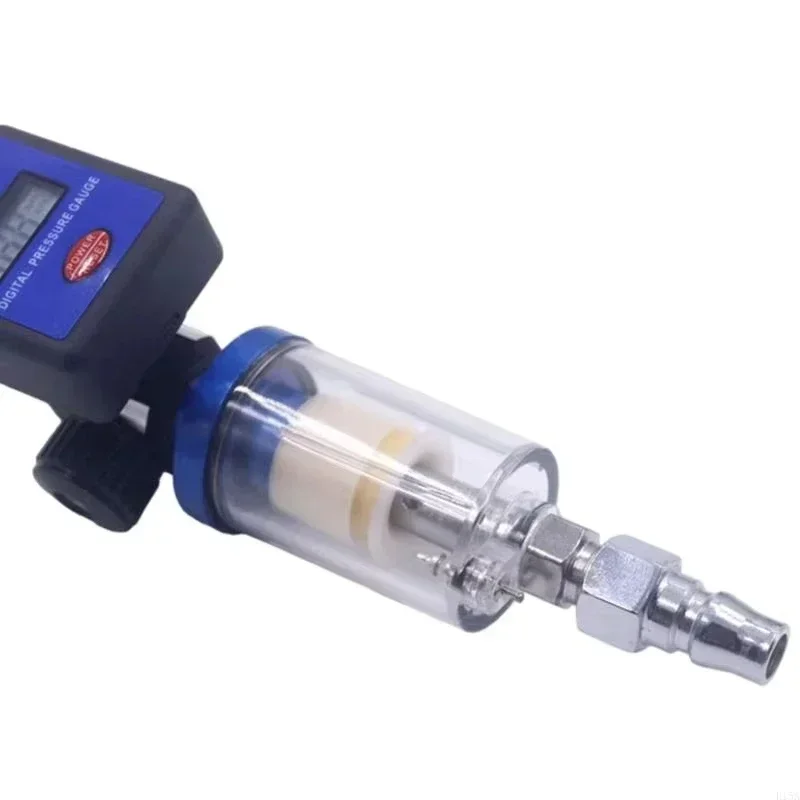 

Air Compressor Filter with Digital Pressure Gauge and Moisture Separator Compatible with Pneumatic Spray Tools