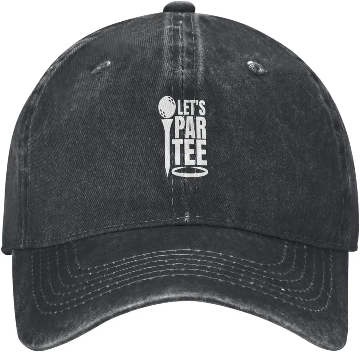 Let's Par Tee Golf Baseball Cap Washed Cotton Dad Hat Adjustable Breathable Casual Unisex