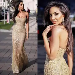 Vintage Sequined Mermaid Evening Dress Sweetheart Backless Formal Prom Gowns Special Occasion Dresses robe de soiree