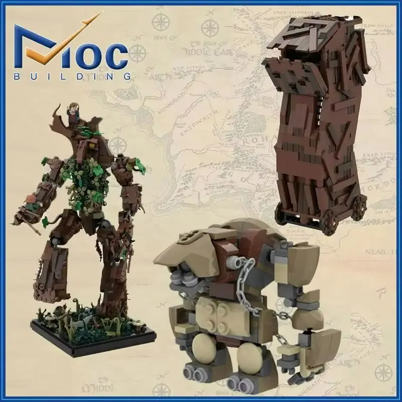 MOC Building Blocks The Ring Movie Series Siege Tower Model Tree Beard DIY Creative Assembly Bricks Toys Collection Dispaly Gift