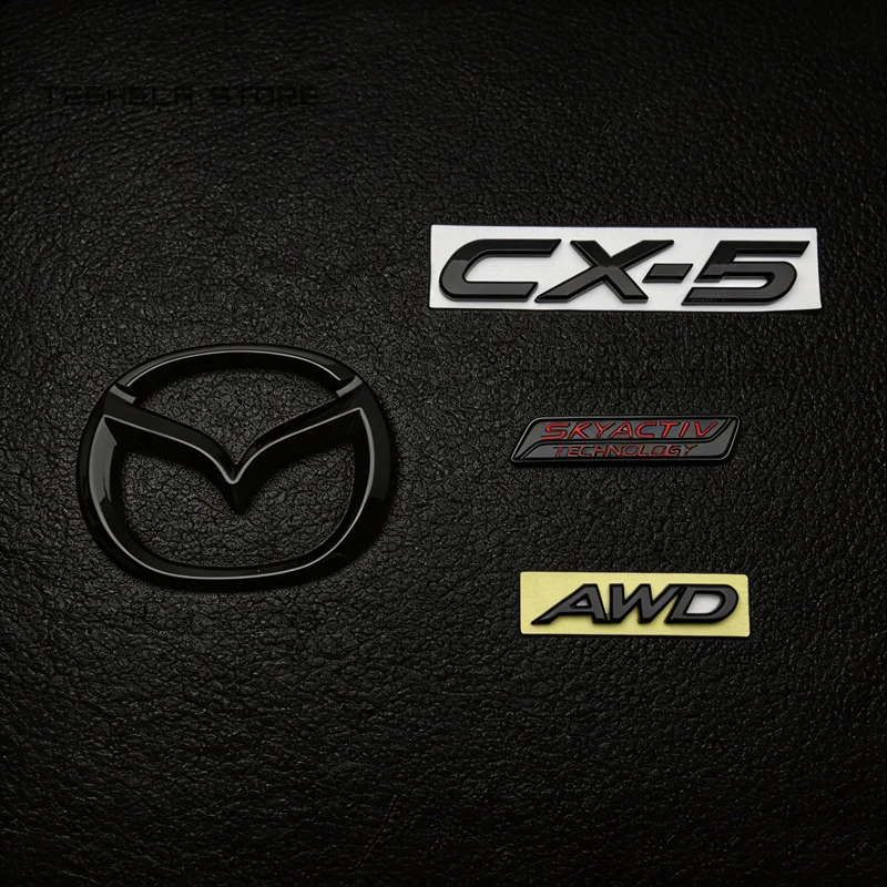 3D ABS For MAZDA CX-5 2012 2013 2014 2015 2016 2018 2019-2020-2023-2025 Chrome Black Logo Emblem Letters Stiker Car Trunk Badge
