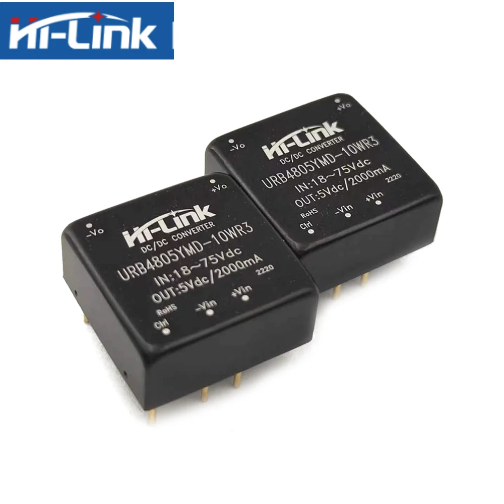 Hi-Link 2pcs Original URB4812YMD-10WR3 10W DC-DC Converter 18-75VDC Input 5V 12V 15V 24V Isolated Smart Electronic  Power supply