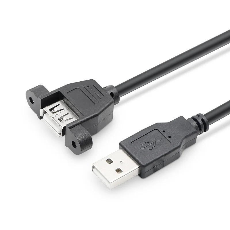 USB 2.0 Extension Cable Male To Female with Screw Panel Mount Foil+Braided  Shielded 30cm 50cm 1m 2m 3m 5m