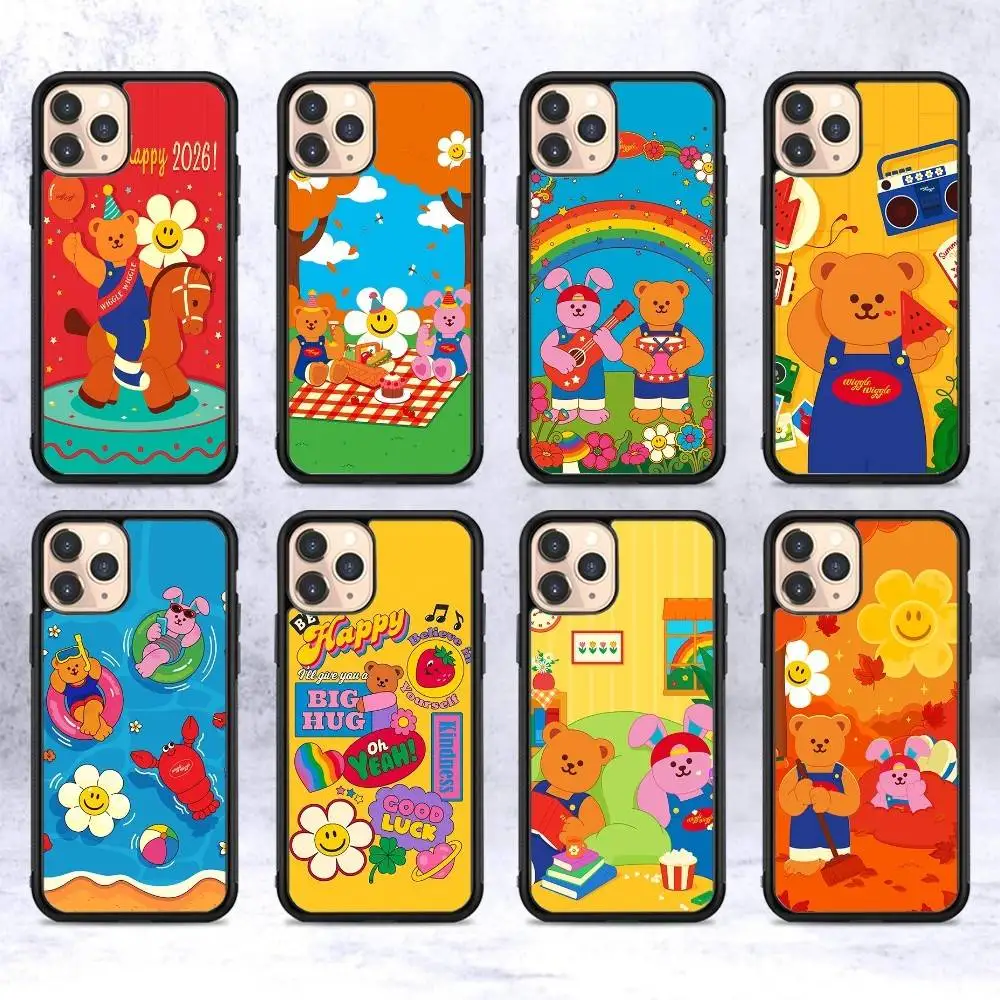 

Popular LOGO W-Wiggle For iPhone 17 16 15 14 13 Pro 12 11 Pro Max Hard PC+TPU Phone Cases Back Cover