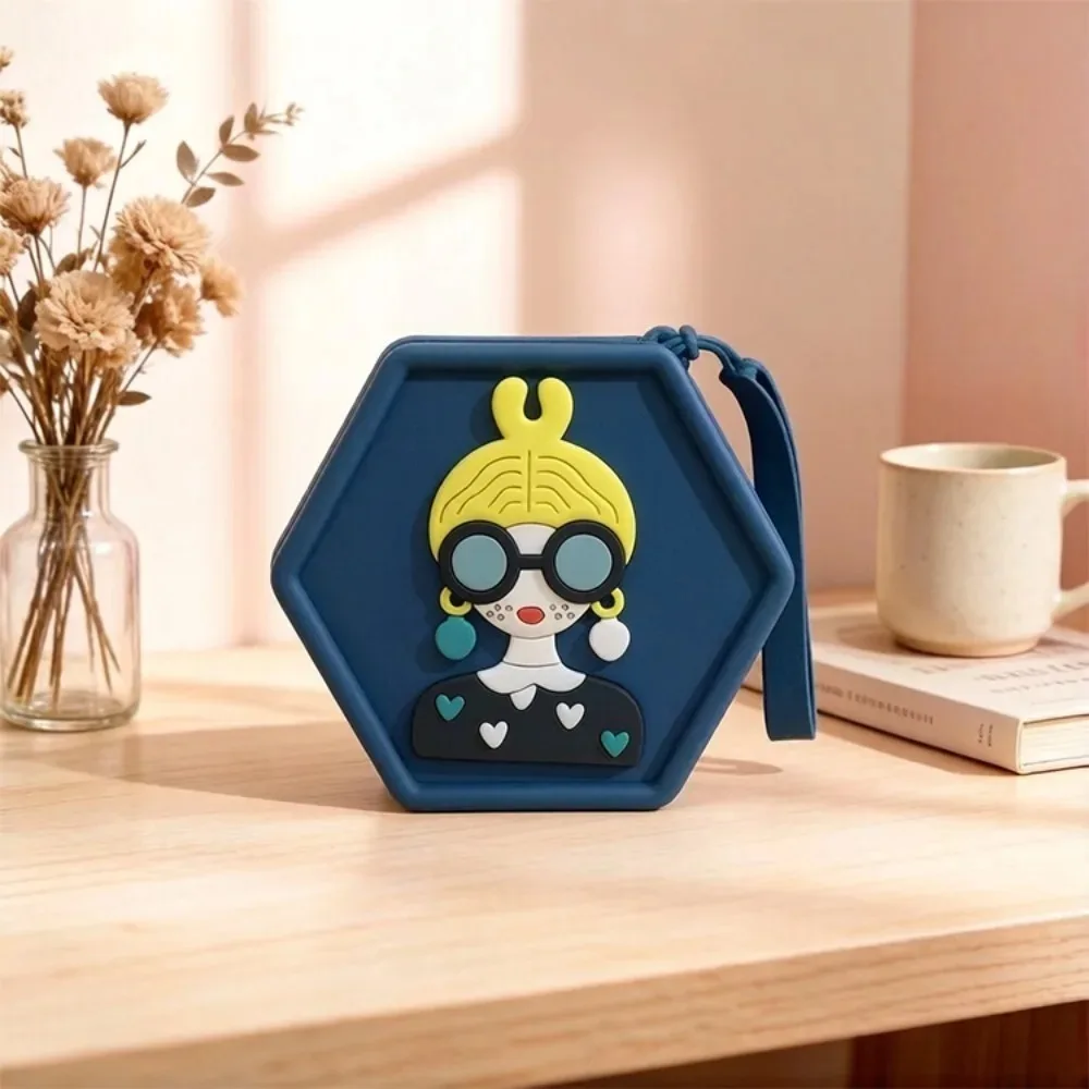 High Value Hot Glue Storage Bag Solid Color Simple Small Square Cosmetic Bag Makeup Organizer Box Silicone Storage Box