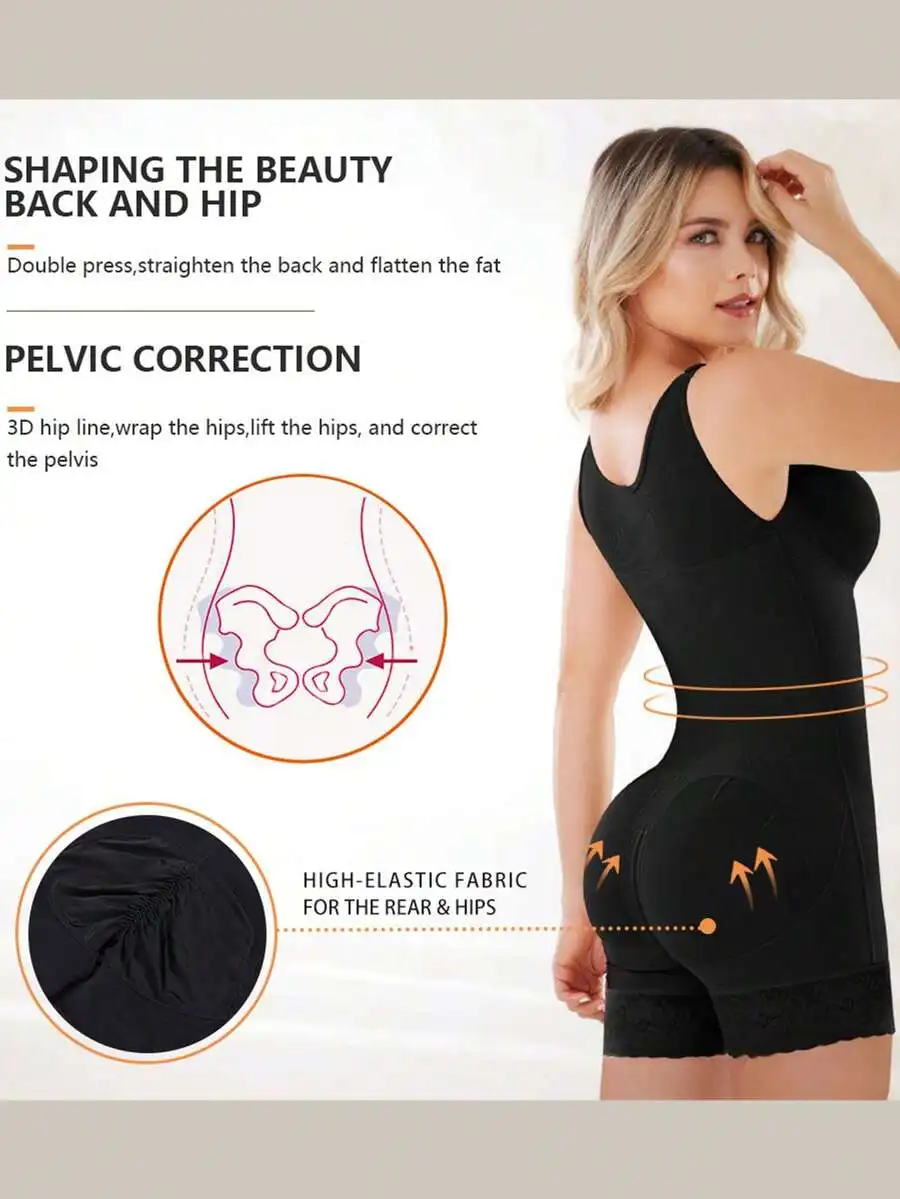 1pc Women's Shapewear Bodysuit, Zipper Gusset, Slimming Bodycon, Tummy Control Tummy Lift Compression Waistband For Yoga,
