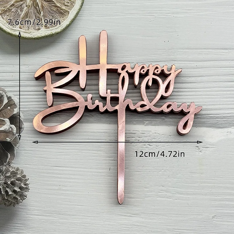 10 Stück Acryl-Kuchenaufsatz „Happy Birthday“, Rosa, Gold, Silber, für Kinder, Männer, Frauen, Babyparty, Party, Kuchendekoration, Geschenkzubehör – Detail 15