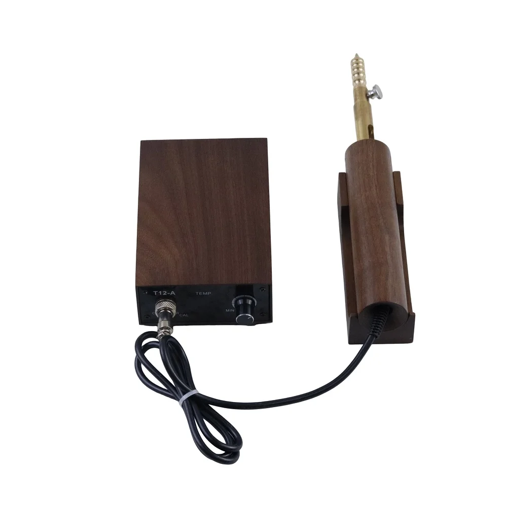 Leather Edge Burnisher Electric Heating Temperature Control Crease Tool with 7 Polishing Heads