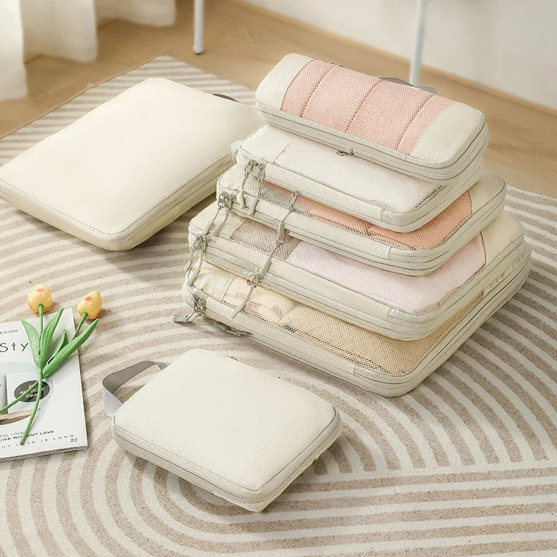 

5 шт., компрессионные упаковочные кубики для чемоданов, дорожные аксессуары, расширяемые упаковочные органайзеры, легкие кубики-органайзеры для путешествий