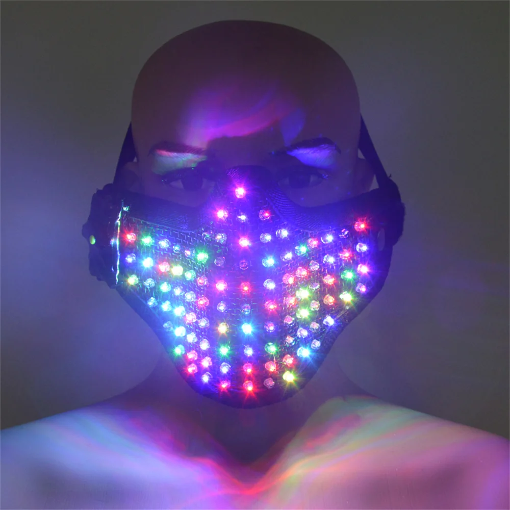 Magicool Led Automatic Changing Flashing RGB Colors Masks Night Field Laser Show Dance Light Facemask Robot Props Gloves Glasses