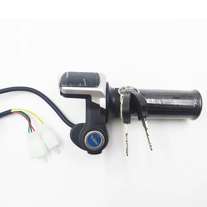 With power display and key, electric scooter turn handle 24V36V48V electric door throttle turn handle assembly universal