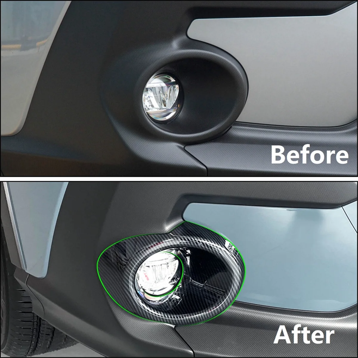 

For Subaru Crosstrek 2023 2024 Car Front Fog Lamp Light Cover Trim Accessories ABS Carbon Fiber