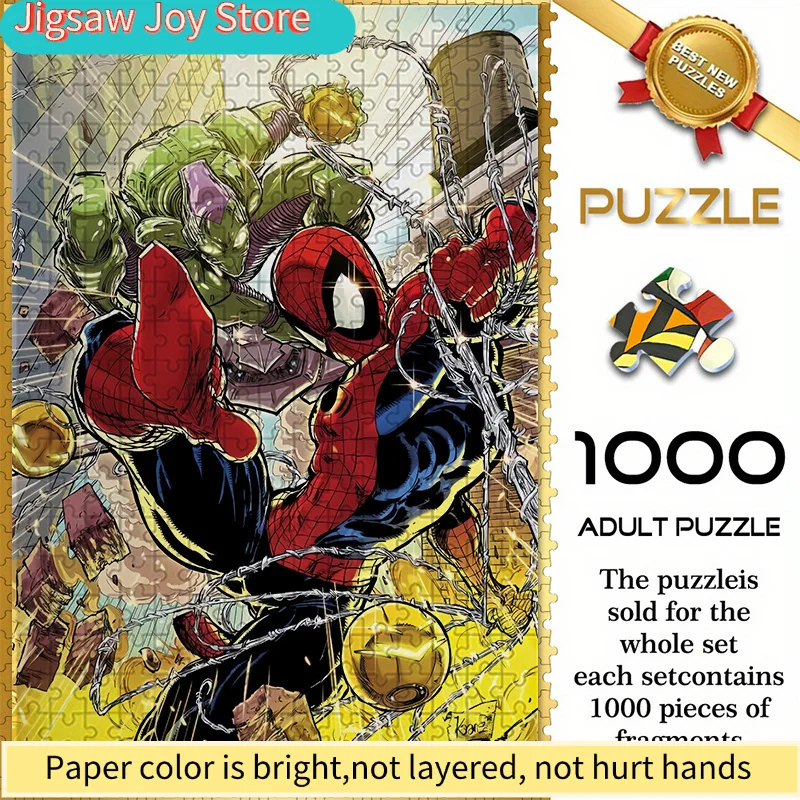 

Бесшовный пазл на тему Marvel Z10.18-71, Эпическая битва Человека-паука против Зеленого Гоблина - прочный утолщенный пазл для самостоятельной сборки, развивающий.