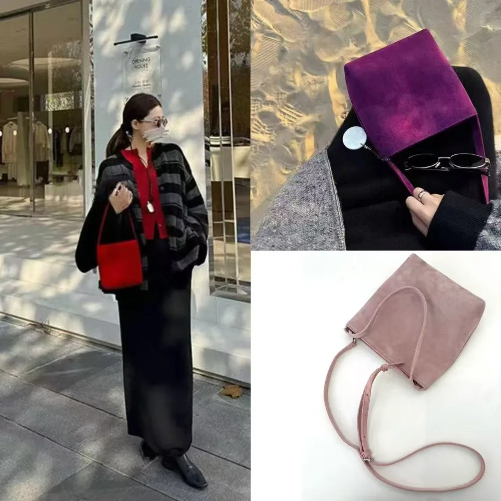 sheep-velvet-tote-bag-leather-matte-small-square-messenger-commuter-unique-texture-fashion-simple-versatile-hand-bag