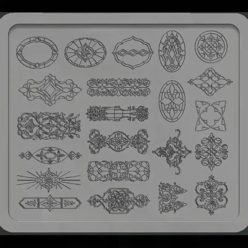 

3D Silicone Nail Art Mold European Style Retro Patterns Lace Design Decoration DIY Transparent Manicure Template