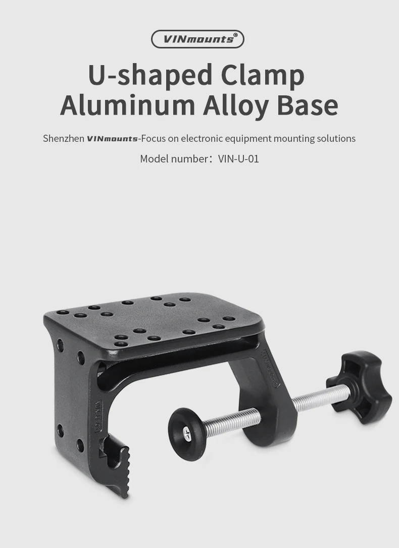 VINmounts Hochleistungs-C-Klemmenhalterung Kompatibel mit RAM-Systemen 1 Zoll und 1,5 Zoll Rundkugelhalterungen, Aluminium-Kajakhalterung, 3,27 Zoll Klemmfläche – Detail 1