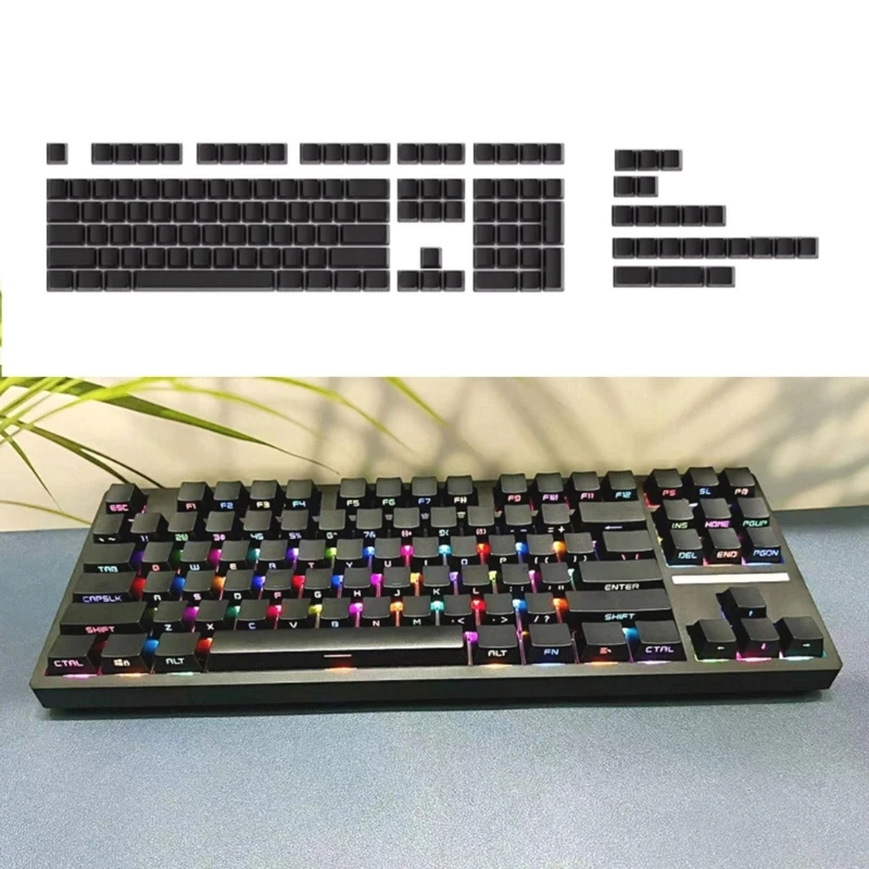 131 toetsen achtergrondverlichting keycaps, glans door zijprint keycaps set, PBT OEM hoogte dropshipping