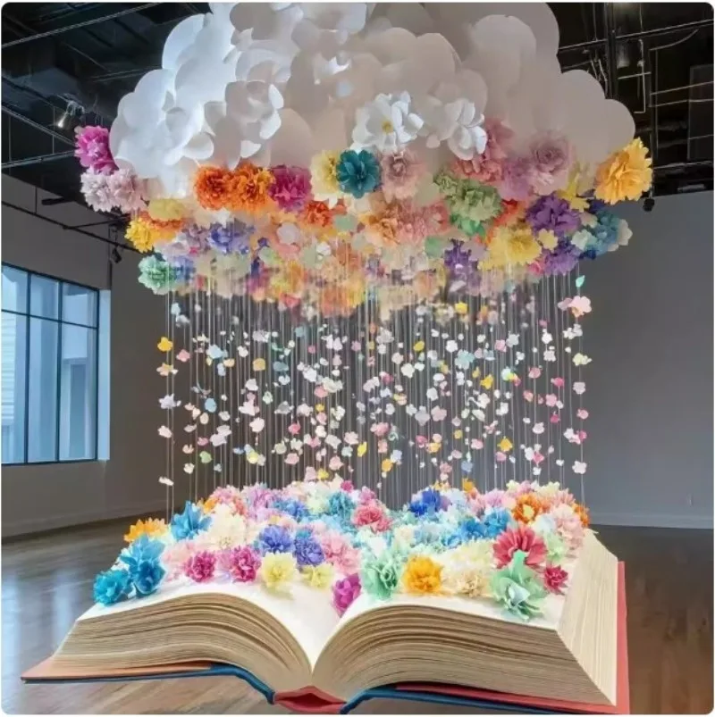 book installation beautiful Chen atmosphere decoration wedding art decoration window display commercial beautiful Chen