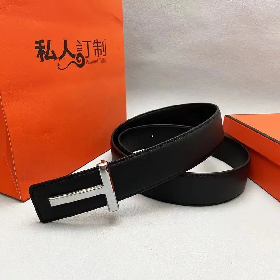 Luxury 3.8cm Width TF Genuine Real Leather Designer Brand T Outdoor Men Belt Soft Real Sports Accessories Women Black Belt