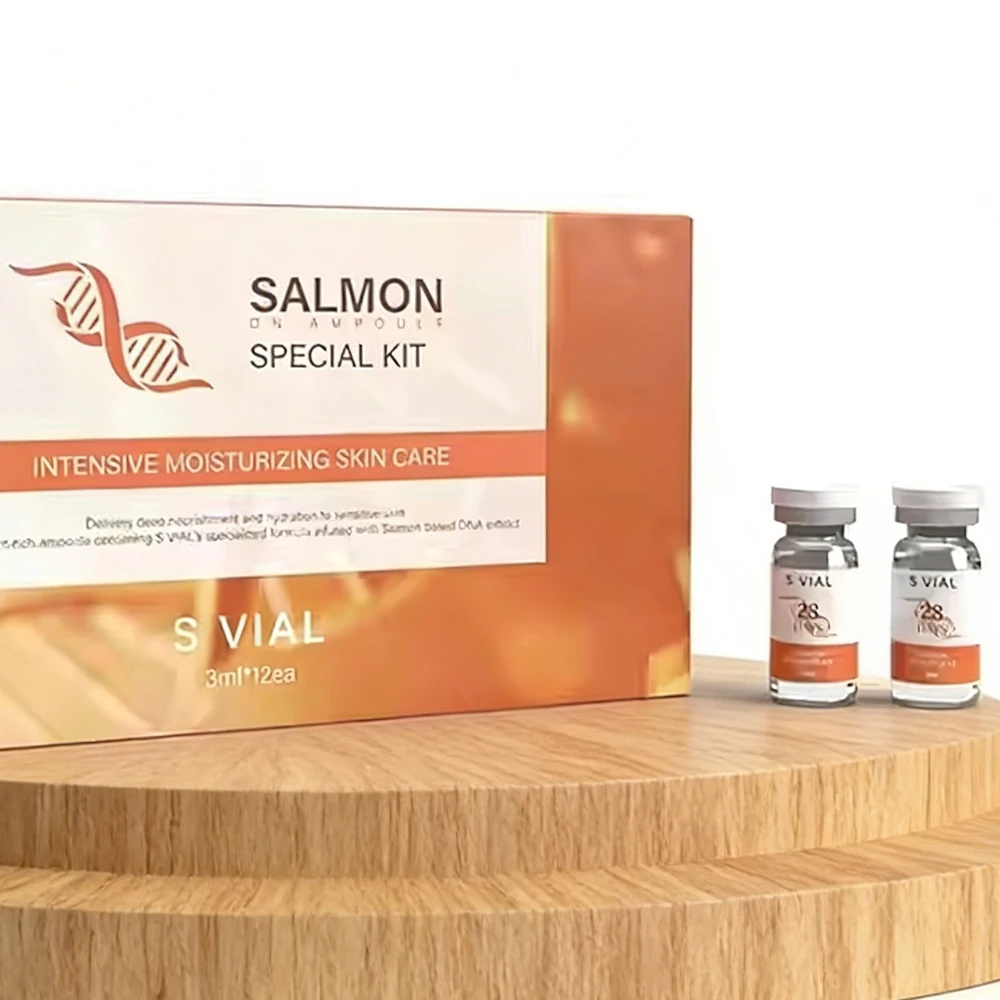 

Корейский набор для ухода за кожей: 3 мл ампула с ДНК лосося и золотом, увлажняющая, отбеливающая и осветляющая сыворотка-бустер для лица