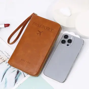 男女通用拉鍊旅行多功能護照夾套皮夾PU皮革票務保護套旅行配件 8 最佳銷售 護照夾旅行錢包 - №8