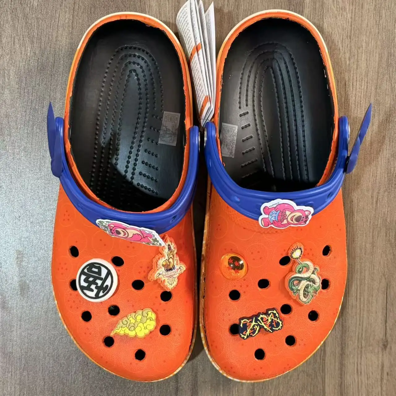 Dbz Son Goku Clogs Orange Eva Sandals Shenron Dragon & Super Saiyan Decor Detachable Heel Strap Anti-Slip Comfort Garden Shoes