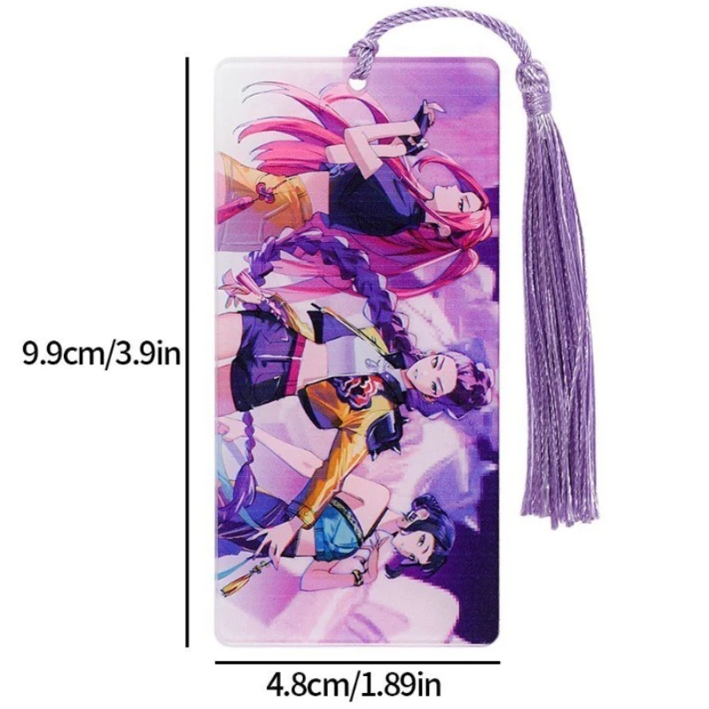 Neue KPop Demon Hunters Zoey Rumi Mira personalisierte kreative Acryl-Lesezeichen, praktisch zum Lesen von Schülern mit Quastenanhängern