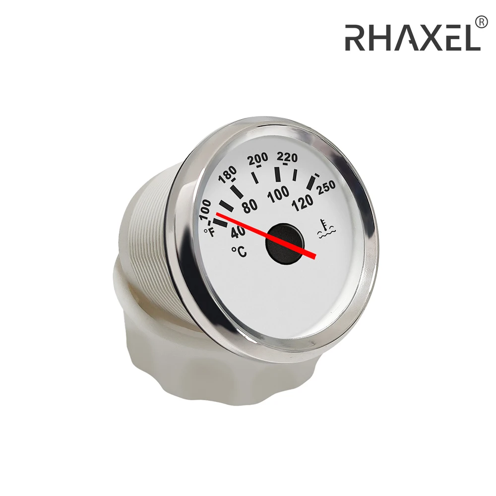 RHAXEL 52mm (2'') Water Temperature Meter 40-120℃ with Red Backlight 12V 24V for Auto Car Motorcycle Boat