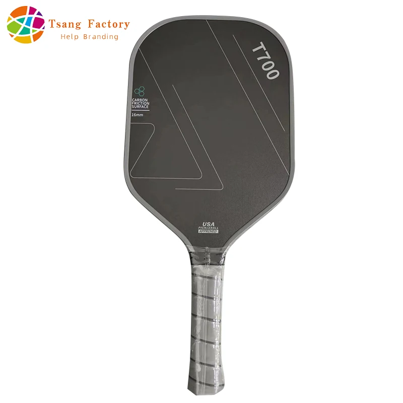 16MM Pickleball Racket T700 Carbon Fiber Frosted Surface Pickleball Paddle Power&Control USAPA Approved Thermoformed Racket