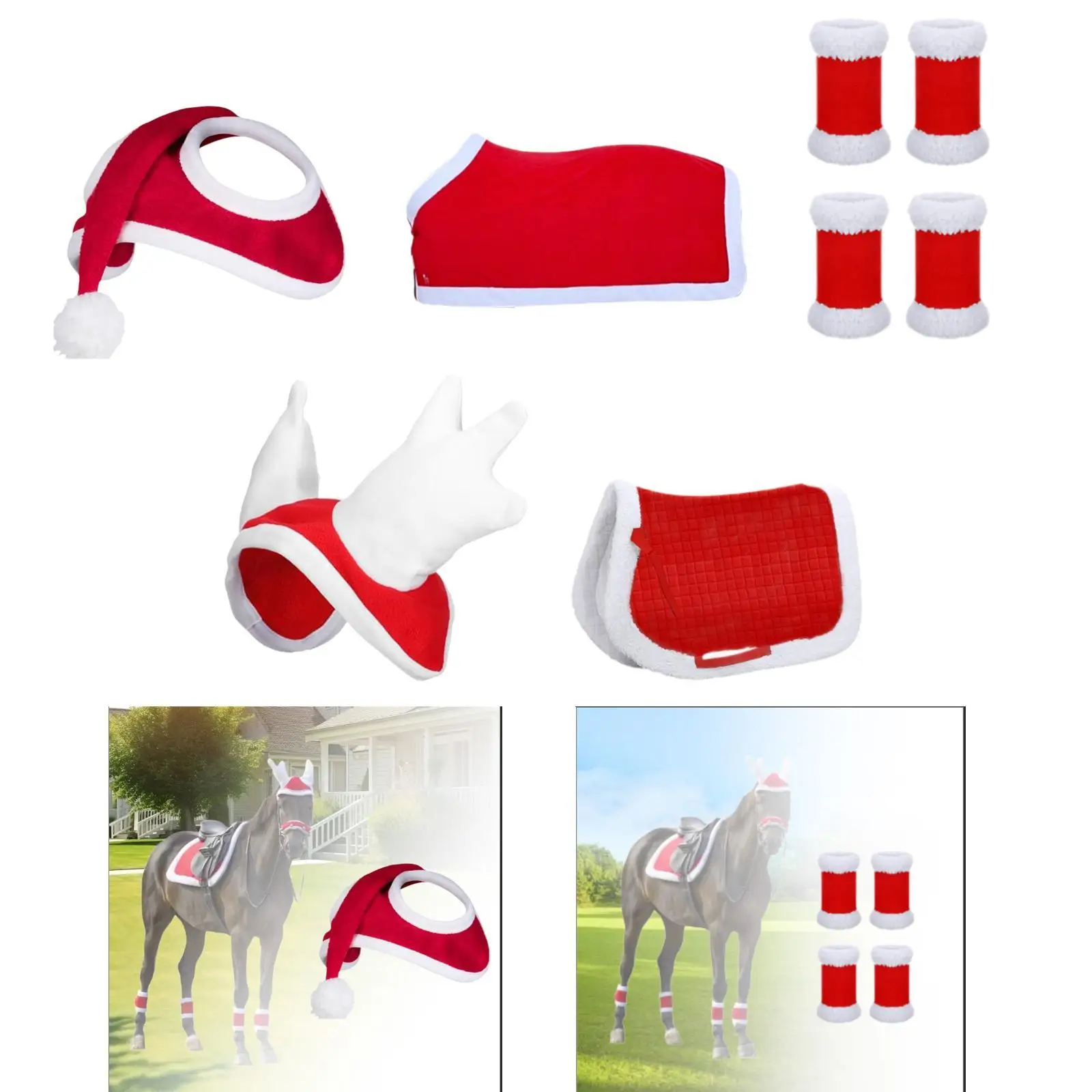 

Horse Party Hat Holiday Cap Headwear Thick Warmer Horse Christmas Hat for