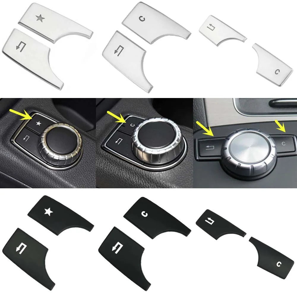 Car Console Multimedia function Button Cover Sticker Trim For Mercedes Benz A B C E Class CLA GLA GLK W204 W212 W176 W246 X204