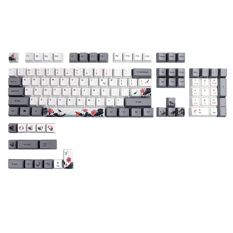 DN59 OEM Keycaps Grosso PBT Nobori Carp Theme Keycap 118 Key PBT Keycap Set para teclados mecânicos Digitação